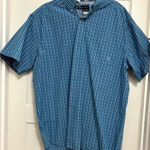 Ariat Men's Casual Blue Checkered Shirt